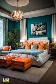15 teal orange modern bedroom designs