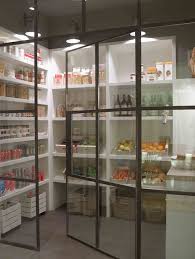 Glass Pantry Doors Transitional Kitchen