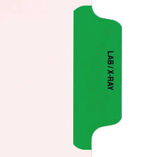 Individual Stock Chart Divider Tabs Lab X Ray Green Side Tab 1 6th Cut Pos 3 Pack Of 25