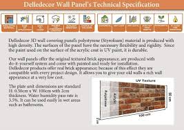 3d Old Brick Effect Wall Panel 50x100cm