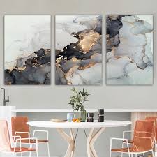 Gold Gray Marble Texture Wall Decor