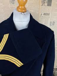 vine french military greatcoat navy