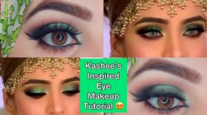 green bridal eye makeup step