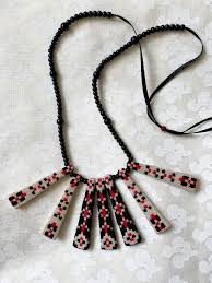 boho beaded necklace with vine