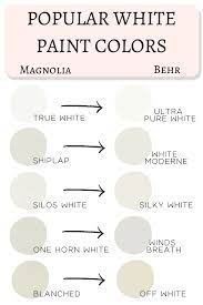 popular magnolia white paint colors
