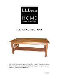 Mission Coffee Table L L Bean