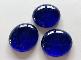 Glass Pebbles 28 30 Mm Cobalt Blue 20