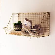 Wall Mount Wire Basket Antique Farmhouse