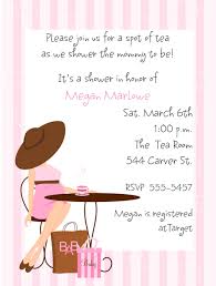 Tea Party Shower Invitation Wording Baby Girl Tea Party Baby