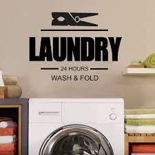 Stiker Dinding Laundry 24 Hours Wall
