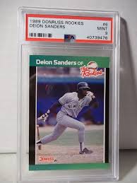 Ranking the top 100 1980s baseball cards. 1989 Donruss Rookies Deion Sanders Psa Mint 9 Baseball Card 6 Mlb Newyorkyankees Baseball Cards Baseball High School Baseball