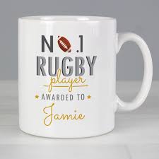 personalised no 1 rugby player mug