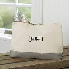 custom embroidered canvas makeup bags