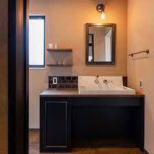 バス トイレ 造作洗面台 腰板 ウェアハウス風 かっこいいのインテリア実例 2018 08 11 09 01 35 roomclip ルームクリップ 造作 洗面台 洗面台 ラグジュアリーなバスルーム