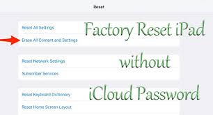 factory reset ipad without icloud