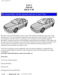 volvo s40 2001 owner s manual pdf