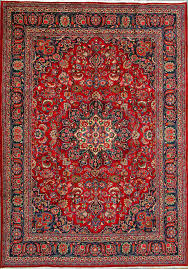 8x11 red mashad hand knotted wool
