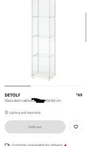 Ikea Detolf Glass Door Cabinet