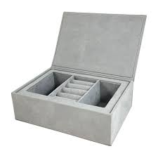 grey suede fabric box