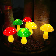 Th Mushroom Outdoor Solar Garden Lights