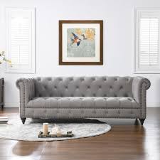 opal grey velvet sofa