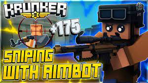 sniping with aimbot in krunker io