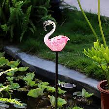 Flamingo Glass Solar Lights Outdoor