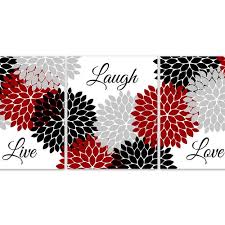 Home Decor Wall Art Live Laugh Love Red