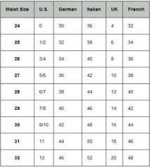 33 Organized Convert Jean Sizes Chart