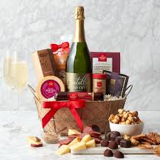 What better way to entertain and delight your friends than with the let's party gourmet gift basket? Sparkling Wine Gift Basket Hickory Farms
