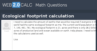 Ecological Footprint Calculation