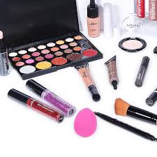 beauty cosmetics with makeup brushed