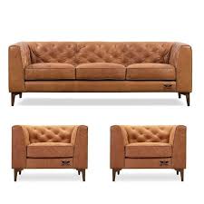 gharnish genuine leather sofa set ghsf001