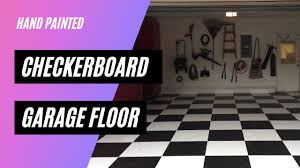 checkerboard pattern on a garage floor