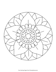 Mandala is a complex, symmetrical or asymmetrical ornament that represents a microcosm of the entire universe. Simple Flower Mandala Coloring Page Free Printable Pdf From Primarygames