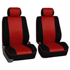 Red Black Rexine Car Seat Covers At