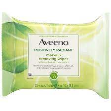 aveeno positively radiant makeup removing wipes cleanse 25 wipes