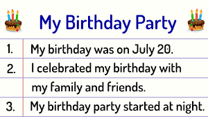 my birthday party essay 10 lines my