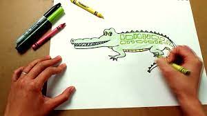How to Draw a Crocodile (EASY) - Cách vẽ con Cá sấu đơn giản - YouTube