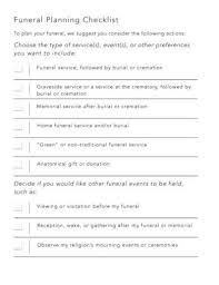 You can import it to your word processing software or simply print it. Funeral Arrangements Checklist