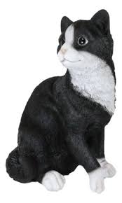 Animal Collection Life Size Black And White Cat Figurine Statue 10 1 8 Tall