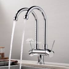 2 handle kitchen faucet chrome brushed