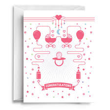 Congratulations Baby Pink Greeting Card