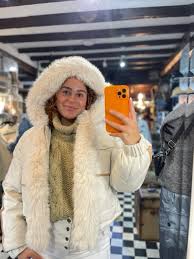 Faux Fur Lined Hooded Coat In Cream