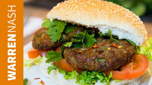 For a chickpea burger , bake the patties at 350°f until the center reaches 160°f, about 10 to 15 minutes. Curry Beef Burgers Recipe Awesome Indian Flavours In A Bun Warren Nash Youtube