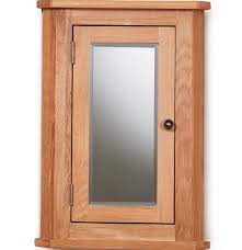 solid oak mirrored corner wall cabinet
