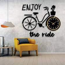 Diy Bicycle Design Wooden Wall Clock