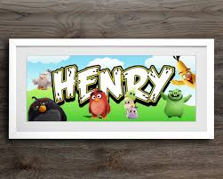 angry birds personalised name sign
