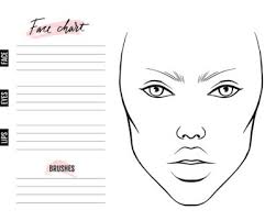 face chart blank makeup artist vector