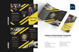 fitness trifold brochure design template